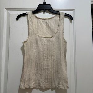Aerie Ribbed Lace Tank Top